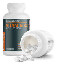 Cargar imagen en el visor de la galería, Bronson Vitamina K2 MK-7 100mcg | Menaquinona Biodisponible | Soporte Óseo | 120 Tabletas
