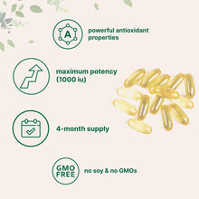 Cargar imagen en el visor de la galería, Vitamina E 1200 UI | Piel Saludable + Antioxidante + Sistema Inmune | Vegano | 240 Cápsulas Blandas
