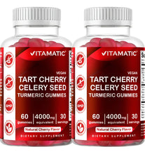 Cargar imagen en el visor de la galería, Vitamatic Gomitas Cereza Ácida + Semillas de Apio 4000 mg Pack x2 | Ácido Úrico
