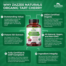 Cargar imagen en el visor de la galería, Zazzee Usda Organic Tart Cherry 10:1 Extracto 10:1 3000 Mg
