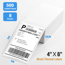 Cargar imagen en el visor de la galería, Luckyguard Fanfold 4 X 6 Etiquetas Térmicas Directas 4000

