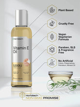 Cargar imagen en el visor de la galería, Horbäach Aceite Natural Vitamina E 5000 UI | Piel + Cabello + Cara | Pack 2x4oz | Vegetariano
