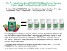 Cargar imagen en el visor de la galería, Natural Home Cures Cápsulas De Cactus Nopal  Liofilizado
