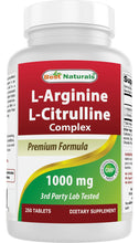 Cargar imagen en el visor de la galería, Best Naturals Tabletas Complejas L-arginina L-citrulina 250
