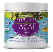 Cargar imagen en el visor de la galería, Perfect Supplements Polvo de Acaí Perfecto 3.35 oz | 100% Orgánico Liofilizado | Antioxidante | Vegano Sin Gluten Sin OMG | Superalimento
