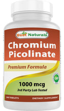 Cargar imagen en el visor de la galería, Best Naturals Picolinato De Cromo 1000mcg 240 Comprimidos

