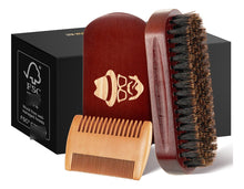 Cargar imagen en el visor de la galería, Cepillo De Barba 100% Cerdas De Jabalí Natural Negro Nogal

