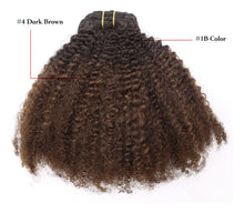 Cargar imagen en el visor de la galería, Ombre Remy Extensiones De Cabello Humano En Clip Afro Kinky
