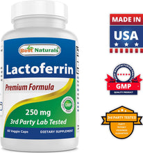 Cargar imagen en el visor de la galería, Best Naturals Lactoferrin 250 Mg Veggie Capsule Apoya La
