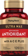Cargar imagen en el visor de la galería, Piping Rock Antioxidantes Ultra Max 120 Cápsulas | Vitaminas A + C + E | Fórmula Super Avanzada | Sin OGM Sin Gluten | Hombres y Mujeres
