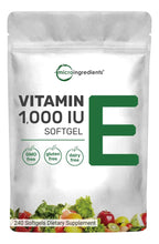 Cargar imagen en el visor de la galería, Vitamina E 1200 UI | Piel Saludable + Antioxidante + Sistema Inmune | Vegano | 240 Cápsulas Blandas

