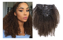 Cargar imagen en el visor de la galería, Ombre Remy Extensiones De Cabello Humano En Clip Afro Kinky
