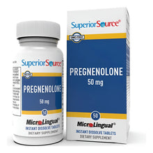 Cargar imagen en el visor de la galería, Superior Source Pregnenolona 50 mg 50 Tabletas Microlingües | Memoria + Hormonas + Inmunidad
