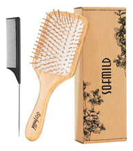 Cargar imagen en el visor de la galería, Cepillo Para El Cabello Cepillo De Bambú De Madera Natural Y

