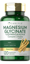 Cargar imagen en el visor de la galería, Glicinato de Magnesio + Ashwagandha 2740 mg | 120 Cápsulas Vegetarianas | Carlyle
