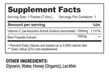Cargar imagen en el visor de la galería, Beekeeper's Naturals Propóleos + Vitamina C Liposomal 1000mg | 12 Sobres
