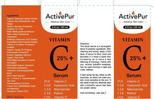 Cargar imagen en el visor de la galería, Activepur Sérum Vitamina C 25% + Retinol + Niacinamida + Ác. Ferúlico + Ác. Hialurónico | 10 Activos | 60ml
