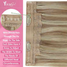 Cargar imagen en el visor de la galería, Youngsee Extensiones De Cabello Rubio Con Hilo Invisible 12
