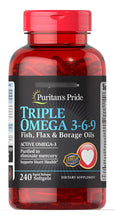 Cargar imagen en el visor de la galería, Puritan's Pride Omega 3-6-9 | Triple Aceite de Pescado | Salud Cardiovascular
