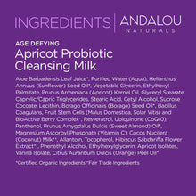 Cargar imagen en el visor de la galería, Andalou Naturals Leche Limpiadora Probiótica de Albaricoque | 6 oz | Piel Deshidratada y Madura
