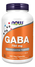 Cargar imagen en el visor de la galería, Now Gaba 750 Mg 200 Cápsulas Vegetales

