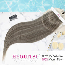 Cargar imagen en el visor de la galería, Reecho Extensiones Cabello Clip 28" | Pack 4 | Café Humo + Rubio Platino
