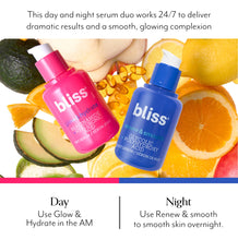 Cargar imagen en el visor de la galería, Bliss Renew &amp; Smooth Night Face Serum Aha Glicólico + Ácido

