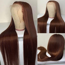 Cargar imagen en el visor de la galería, Hermosa Pelucas De Cabello Humano Con Encaje Frontal Marrón
