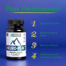 Cargar imagen en el visor de la galería, Zhou Neuro Peak Brain Support Supplement   Memory Focus &amp;
