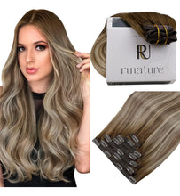 Cargar imagen en el visor de la galería, Runature Extensiones De Cabello Humano Real Con Pinzas
