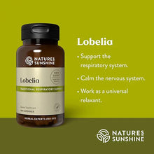 Cargar imagen en el visor de la galería, Natures Sunshine Lobelia 100 Cápsulas
