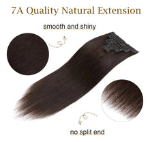 Cargar imagen en el visor de la galería, Extensiones Clip-In Doble Trama 100% Cabello Humano Remy | 8 Pcs 18 Clips | 10-22 Pulg | Grado AAAAA | Liso Sedoso

