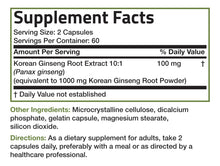 Cargar imagen en el visor de la galería, Bronson Panax Ginseng Coreano 1000 mg 120 Cápsulas | Energía + Memoria + Vitalidad
