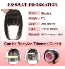 Cargar imagen en el visor de la galería, Berracy Flequillo Con Clip Extensiones De Cabello Humano 100
