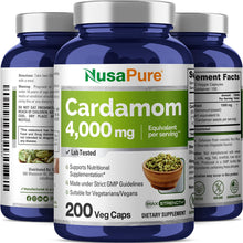 Cargar imagen en el visor de la galería, Nusapure Extracto De Cardamomo 4000mg 200 Cápsulas
