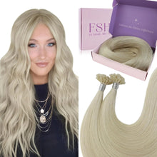 Cargar imagen en el visor de la galería, Fshine Extensiones De Cabello Humano Real Preunido Rubio
