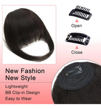 Cargar imagen en el visor de la galería, Berracy Flequillo Con Clip Extensiones De Cabello Humano 100
