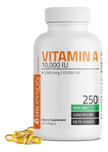 Cargar imagen en el visor de la galería, Bronson Vitamina A 10,000 IU | 250 Cápsulas Blandas | Piel, Ojos y Cabello

