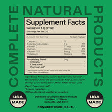 Cargar imagen en el visor de la galería, Complete Natural Products Good Greens Superfood Powder | 255g | 30 Porciones | Alcalinizante + Detox + Energía
