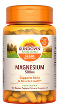 Cargar imagen en el visor de la galería, Sundown Naturals Magnesio 500mg | 180 Comprimidos | Músculo y Energía
