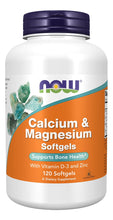 Cargar imagen en el visor de la galería, NOW Foods Calcio + Magnesio + Vitamina D + Zinc | Huesos + Músculos + Inmunidad | GMP Grado A | 120 Cápsulas Blandas
