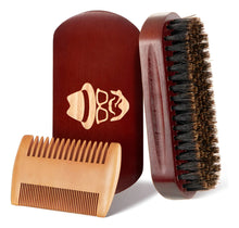 Cargar imagen en el visor de la galería, Cepillo De Barba 100% Cerdas De Jabalí Natural Negro Nogal
