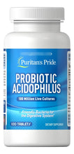 Cargar imagen en el visor de la galería, Puritan's Pride Acidophilus Probiótico 100 Comprimidos | Suministro 3 Meses | Salud Digestiva + Inmunidad | Sin Gluten Sin Soja
