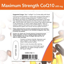 Cargar imagen en el visor de la galería, NOW CoQ10 600mg Máxima Fuerza + Vitamina E + Lecitina | Energía Celular + Salud Cardiovascular | 60 Cápsulas

