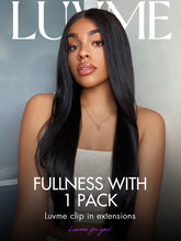Cargar imagen en el visor de la galería, Luvme Hair Extensiones Cabello Humano Remy Clip | 22" | Negro Natural | 7-9 Piezas
