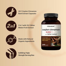 Cargar imagen en el visor de la galería, Naturebell Canela De Ceilán 9000 Mg Por Porción 240 Cápsulas

