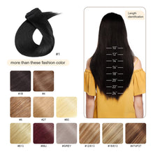 Cargar imagen en el visor de la galería, Extensiones Clip-In Doble Trama 100% Cabello Humano Remy | 8 Pcs 18 Clips | 10-22 Pulg | Grado AAAAA | Liso Sedoso
