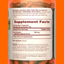 Cargar imagen en el visor de la galería, Sundown Saw Palmetto (Palma Enana) 900mg 250 Cápsulas | Salud Próstata + Función Urinaria | Sin OGM Sin Gluten | Hombres
