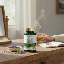 Cargar imagen en el visor de la galería, Vitex Chasteberry 820 mg | 150 Cápsulas | Salud Femenina | Sin Gluten | Carlyle
