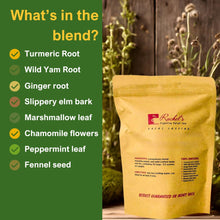 Cargar imagen en el visor de la galería, Rachel's Tea Mezcla Herbal | 60 Bolsas / 120 Tazas | Cúrcuma + Jengibre + Manzanilla | Sin Cafeína | 100% Natural
